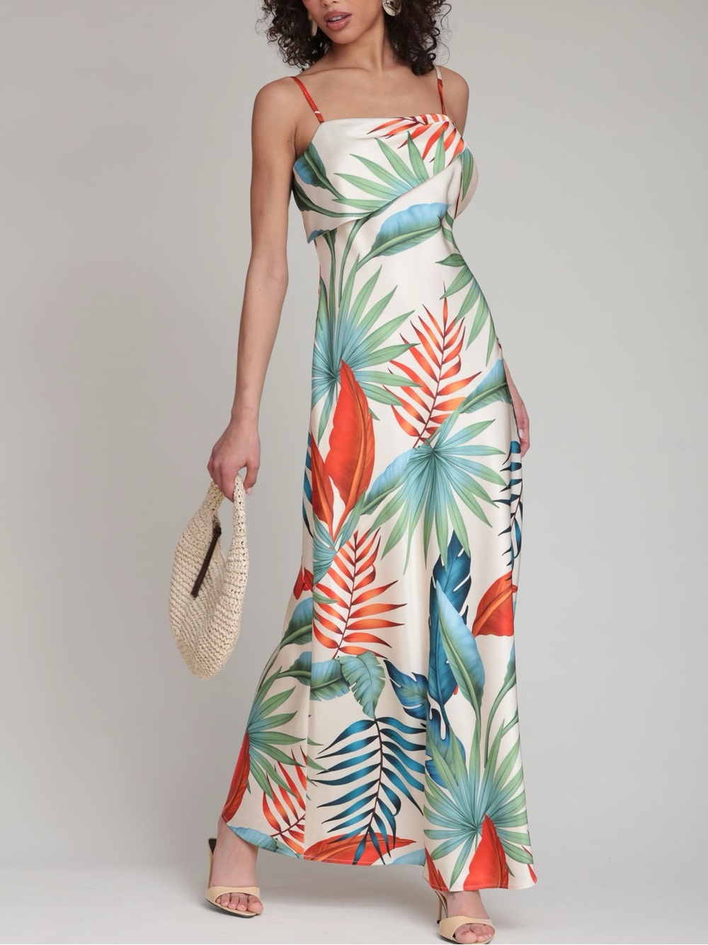Avec Les Filles - Bias Cut Floral Maxi Dress - Size 4